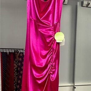 Vibrant Pink Satin Dress